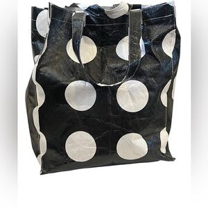 Black and white polka dot reusable Tote Bag